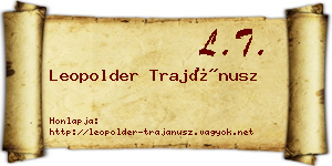 Leopolder Trajánusz névjegykártya